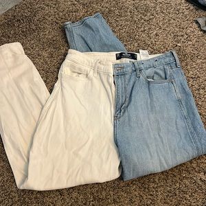 split color jeans